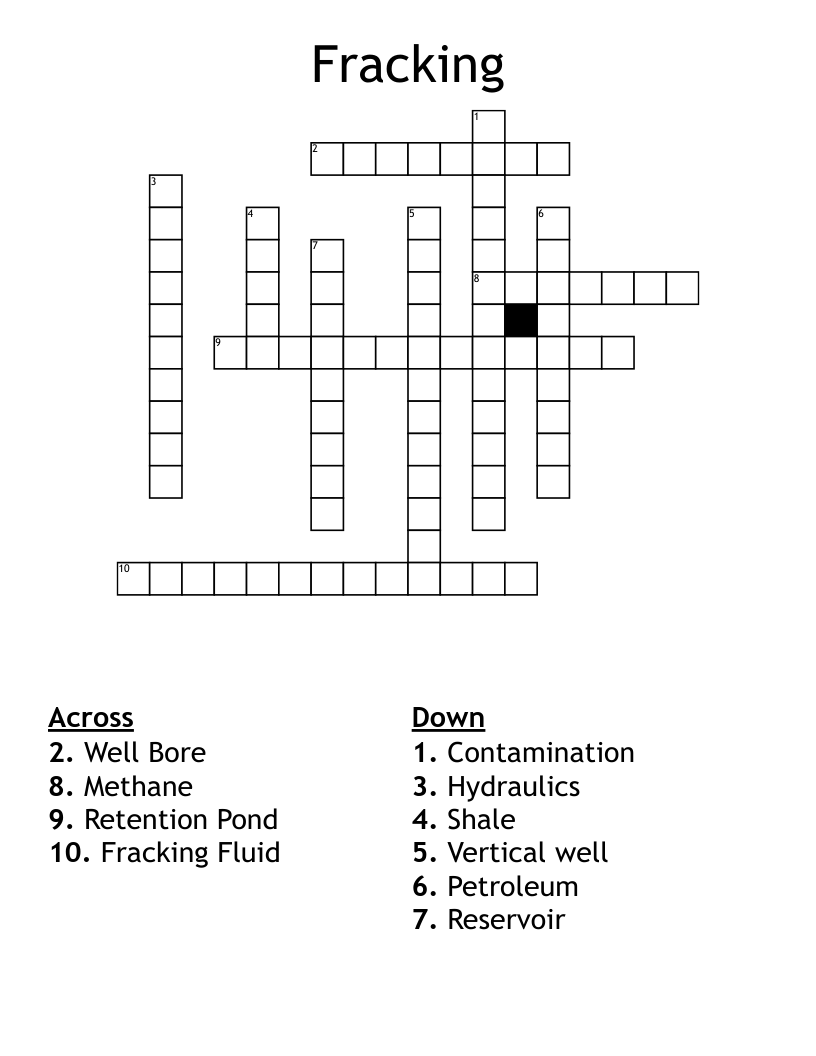 Fracking Crossword