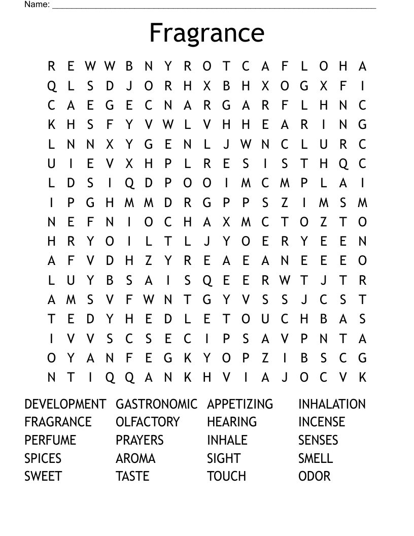 Fragrance Word Search