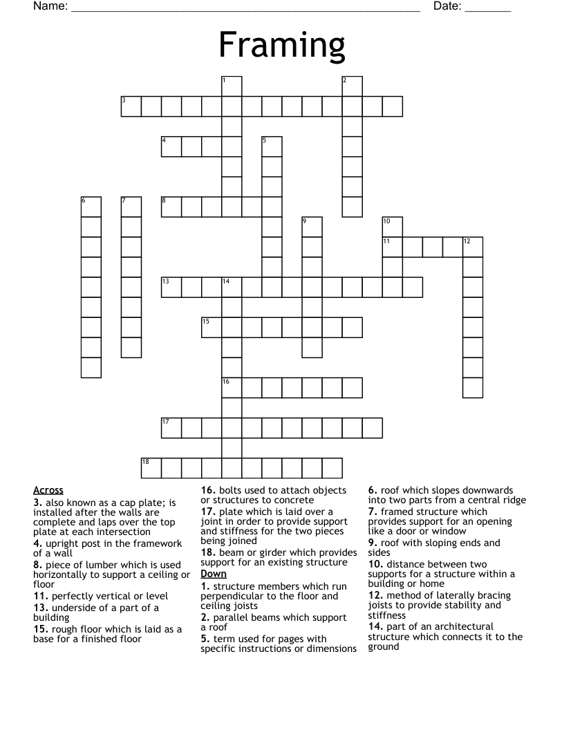 Framing Crossword