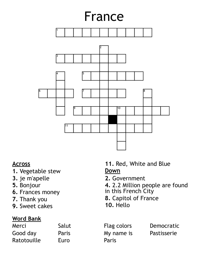 France Crossword