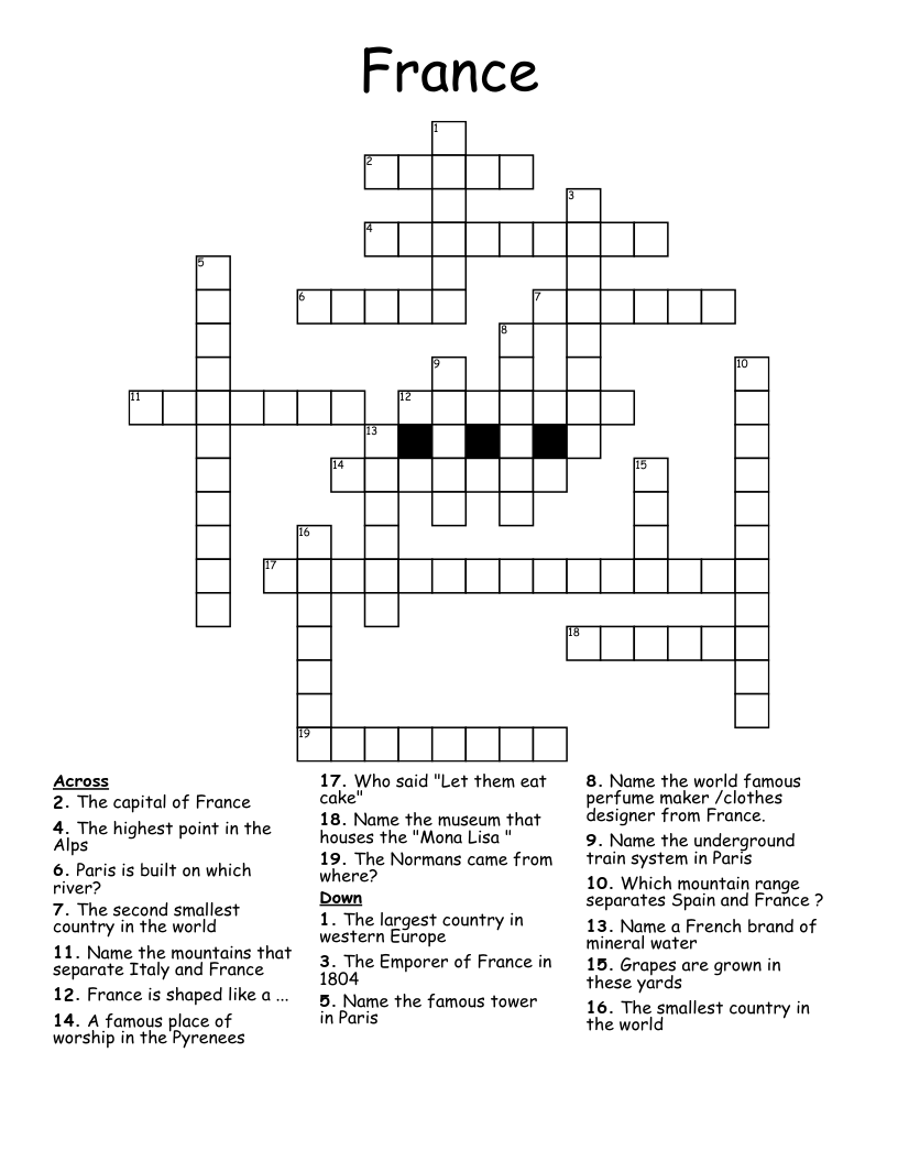 France Crossword