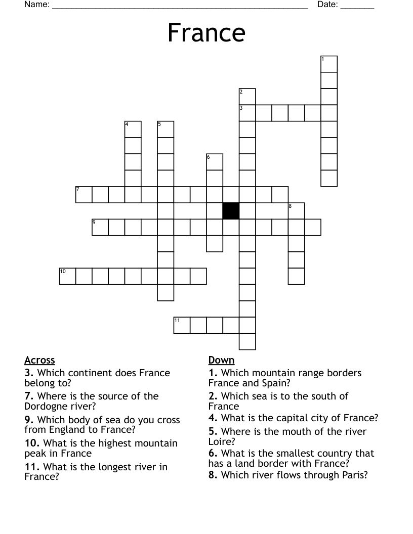 France Crossword