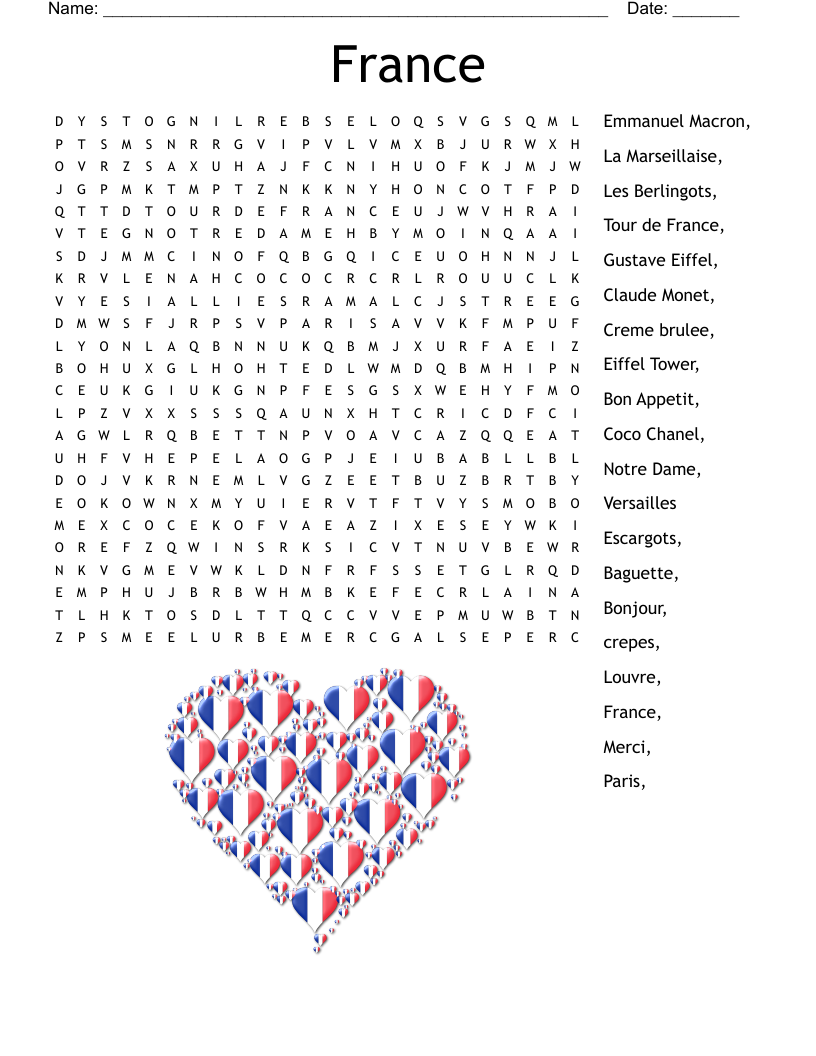 France Word Search