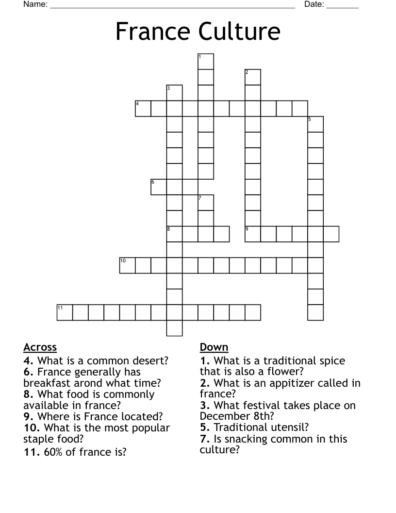 France Culture Crossword