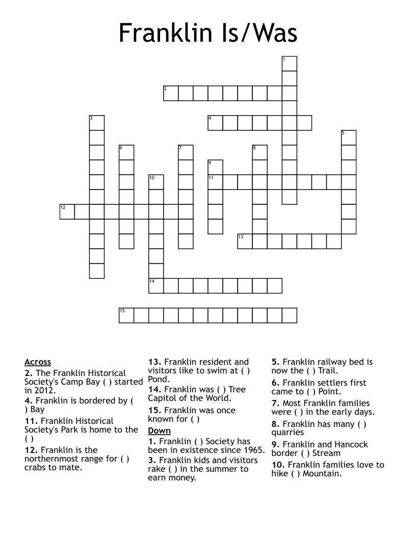 Franklin Is/Was Crossword