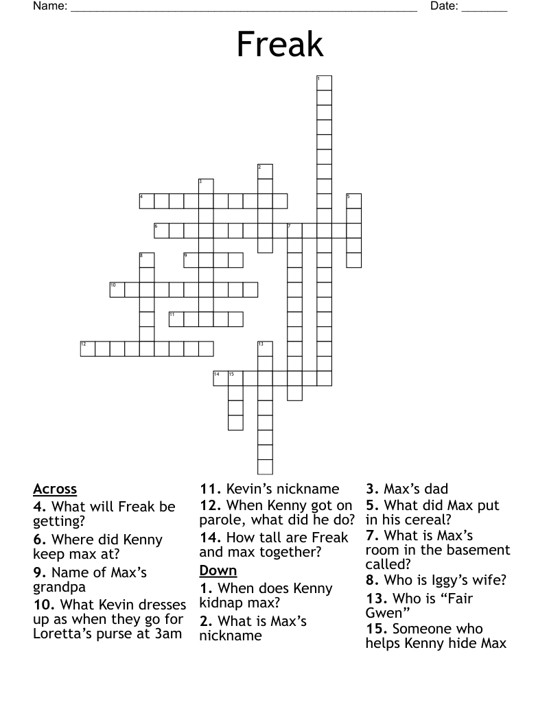 Freak Crossword