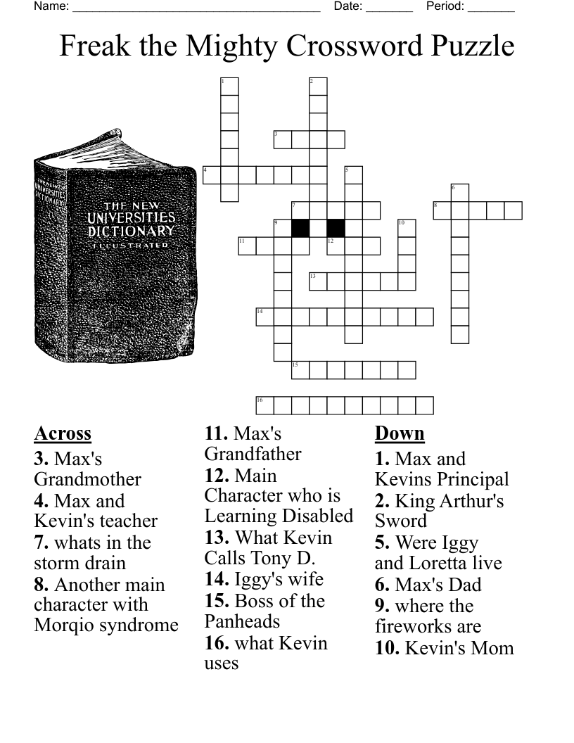 Freak the Mighty Crossword Puzzle