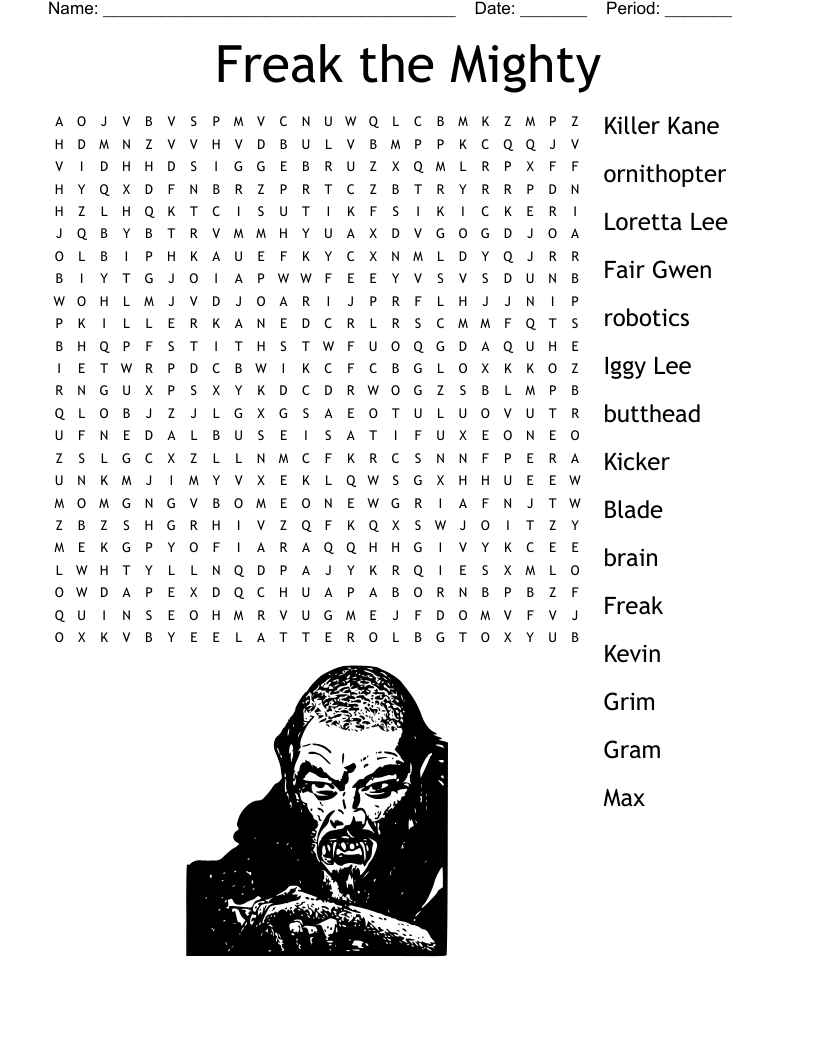 Freak the Mighty  Word Search