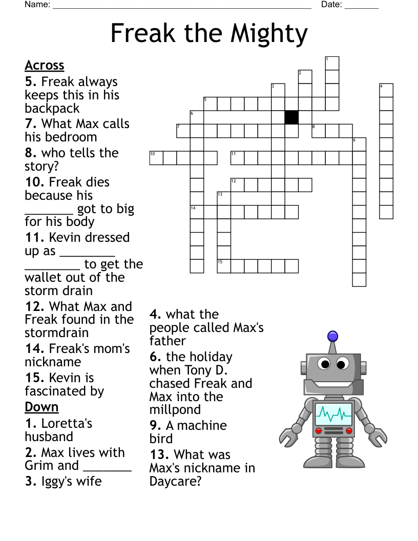 Freak the Mighty Crossword