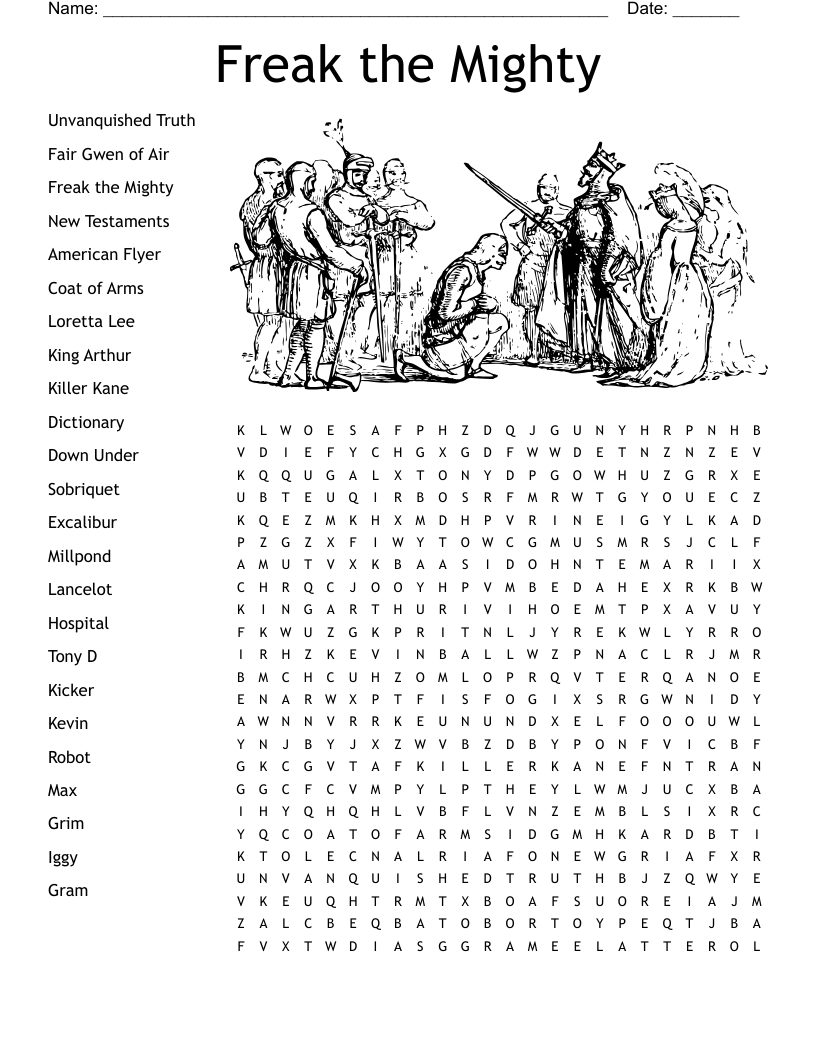 Freak the Mighty Word Search