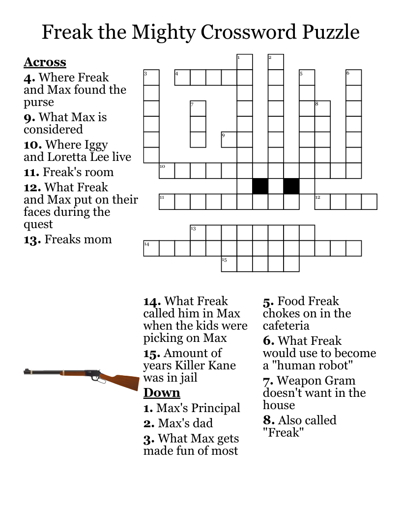 Freak the Mighty Crossword Puzzle