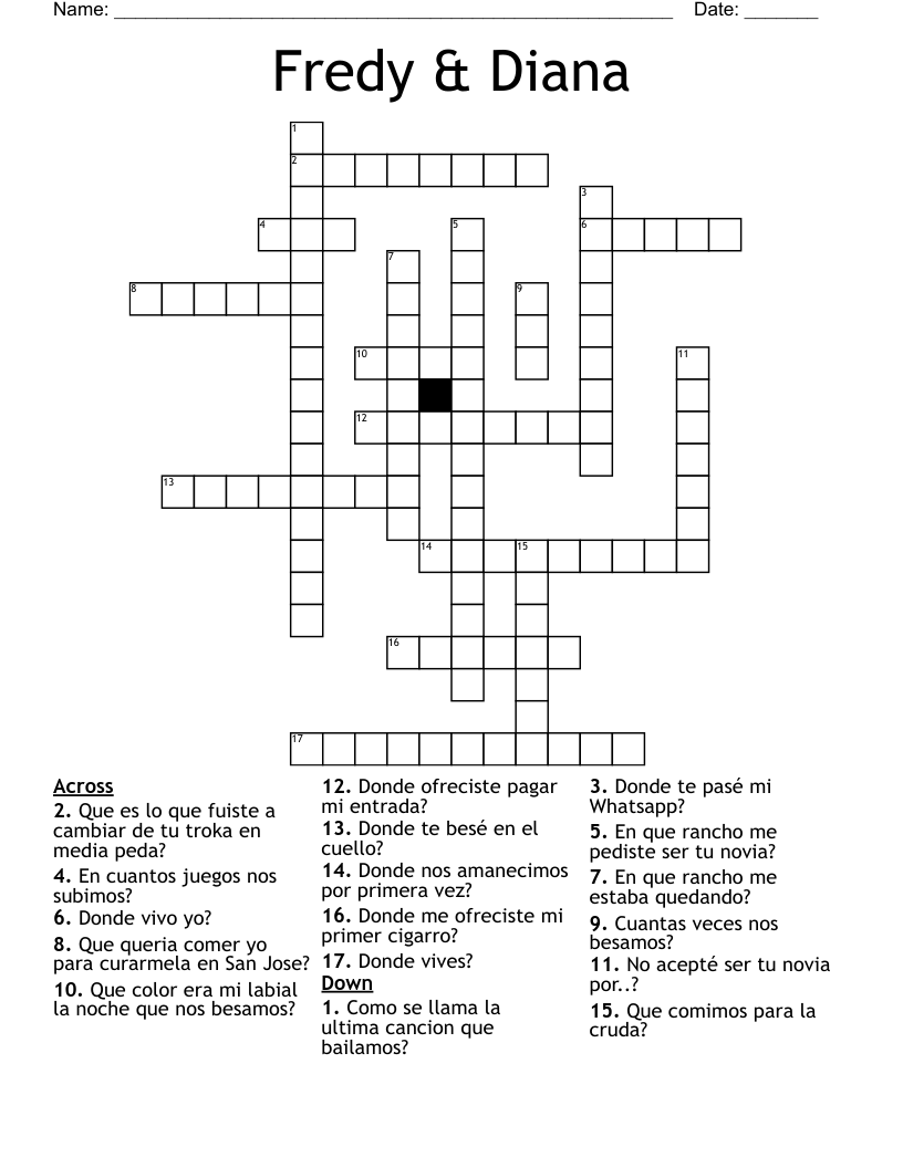 Fredy & Diana  Crossword