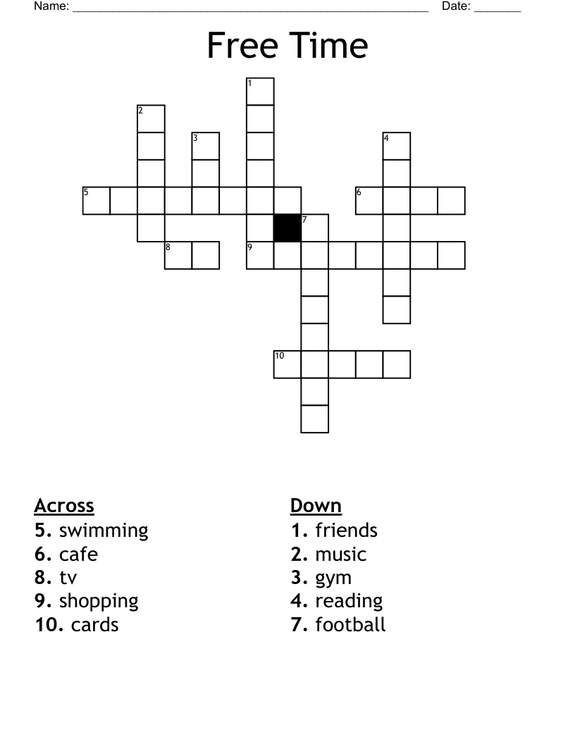 Free Time Crossword
