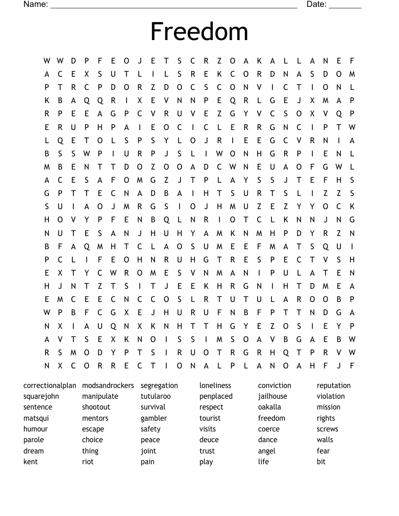Freedom Word Search