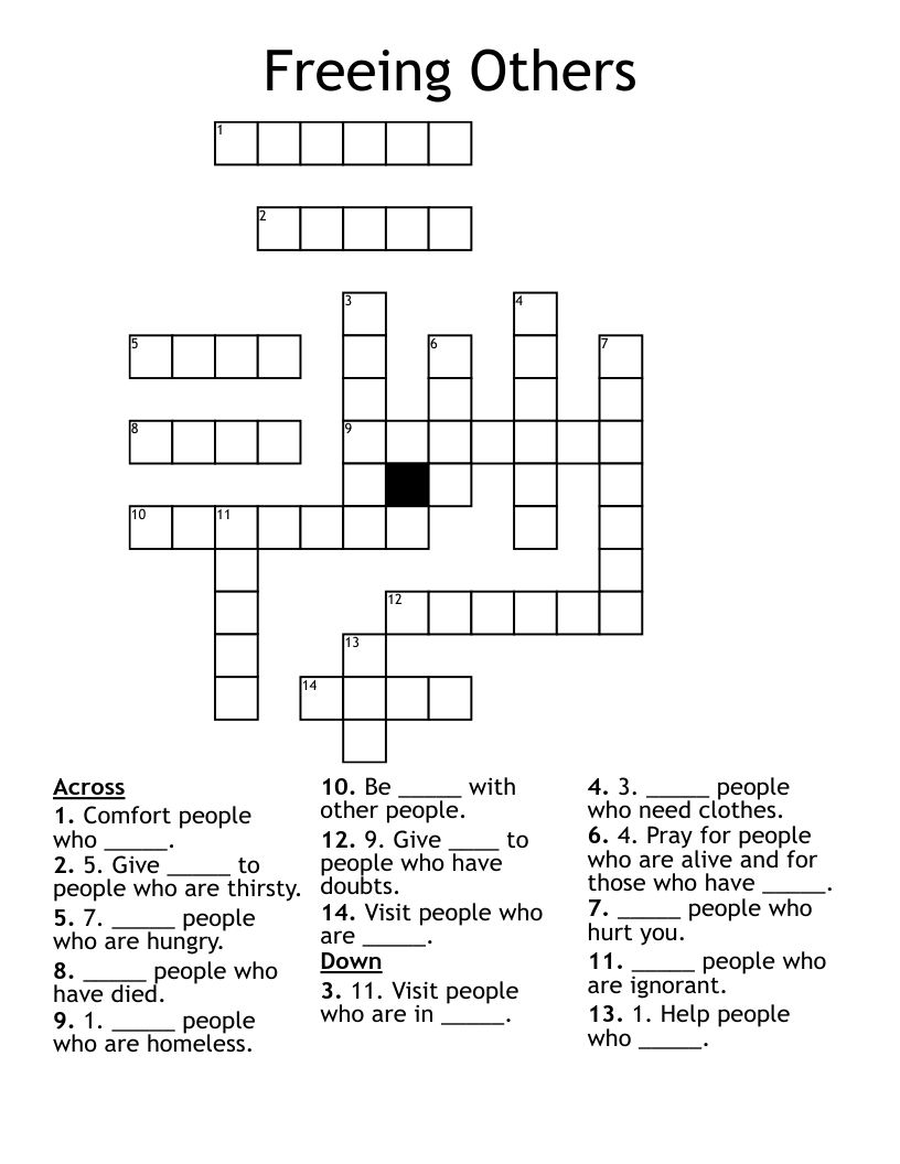 Freeing Others Crossword