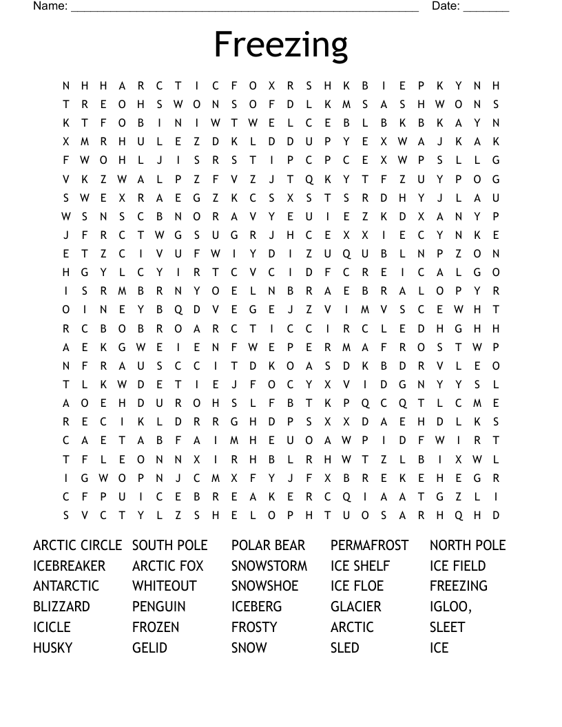 Freezing Word Search