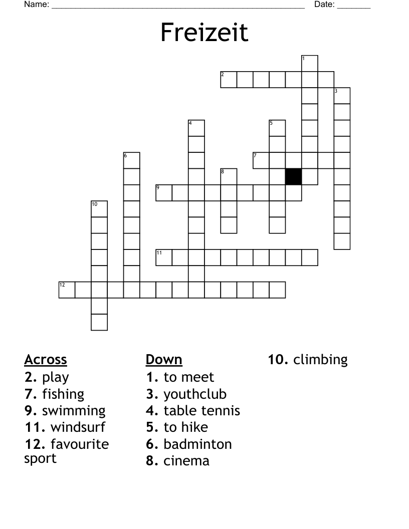 Freizeit Crossword