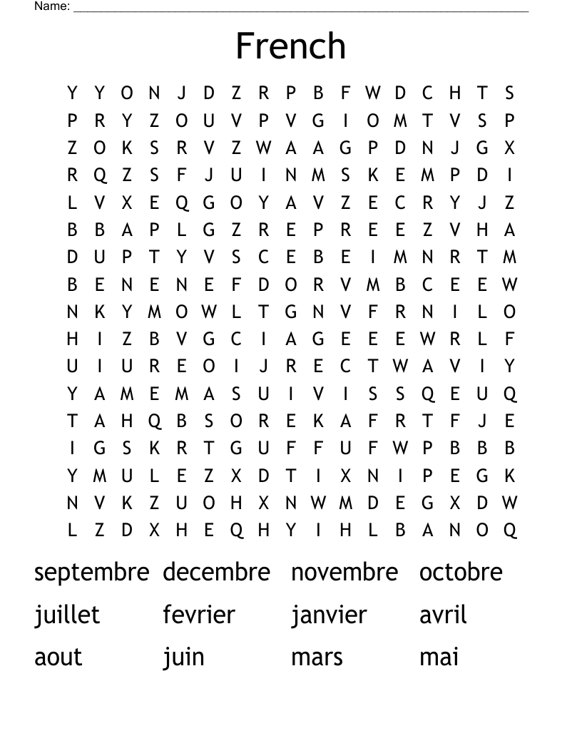 French Word Search