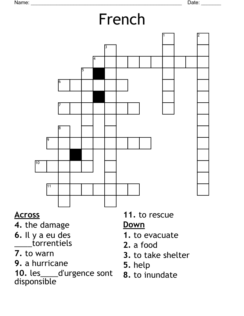 French Crossword