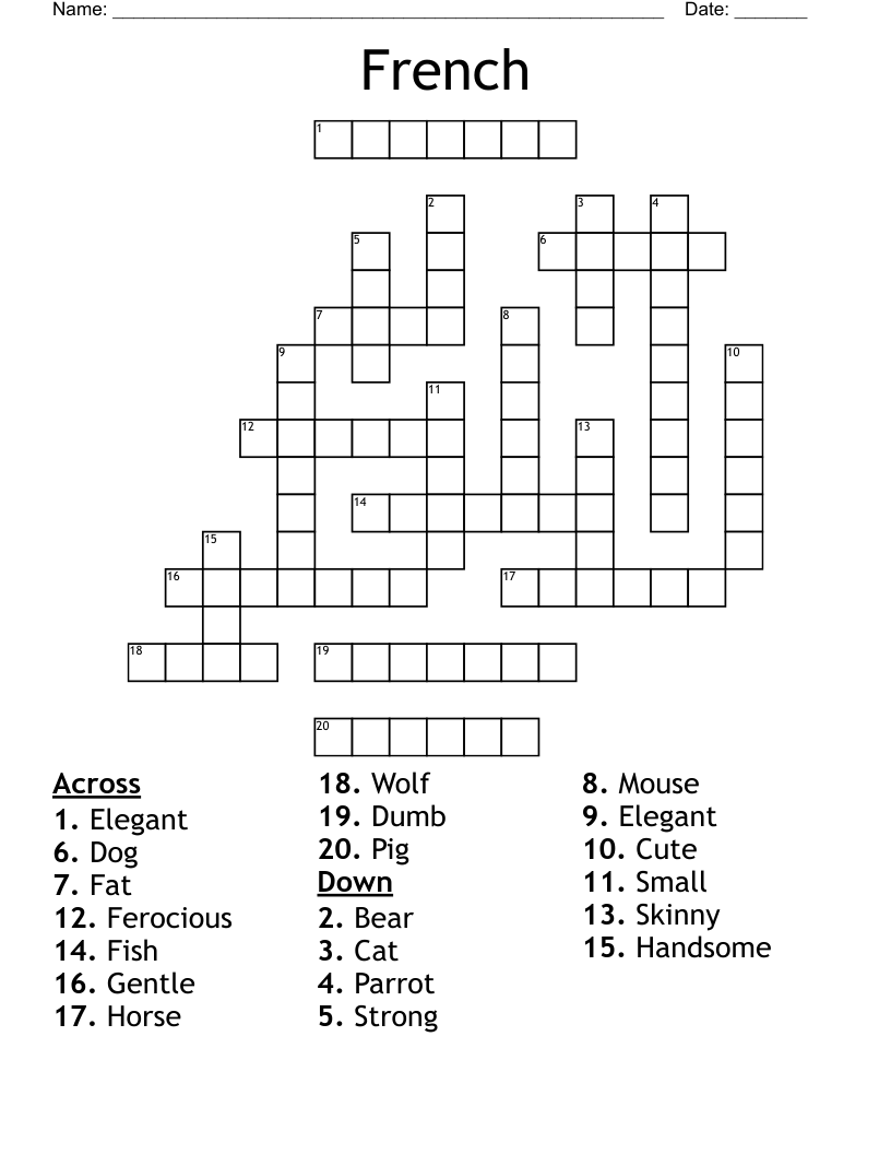 French Crossword