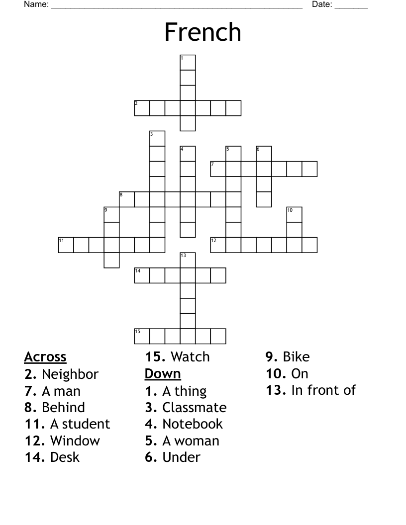 French Crossword
