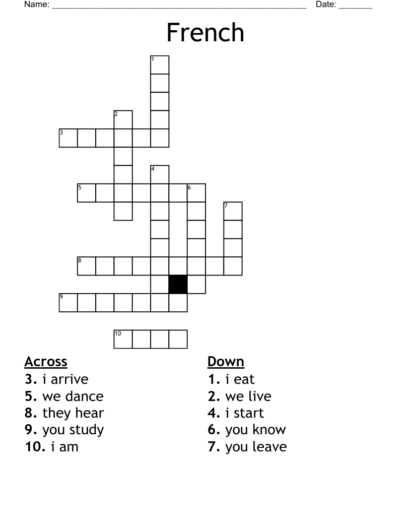 French Crossword