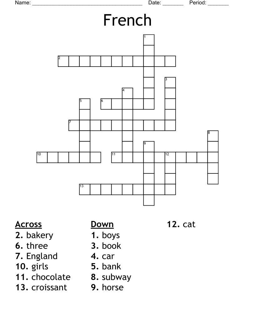French Crossword
