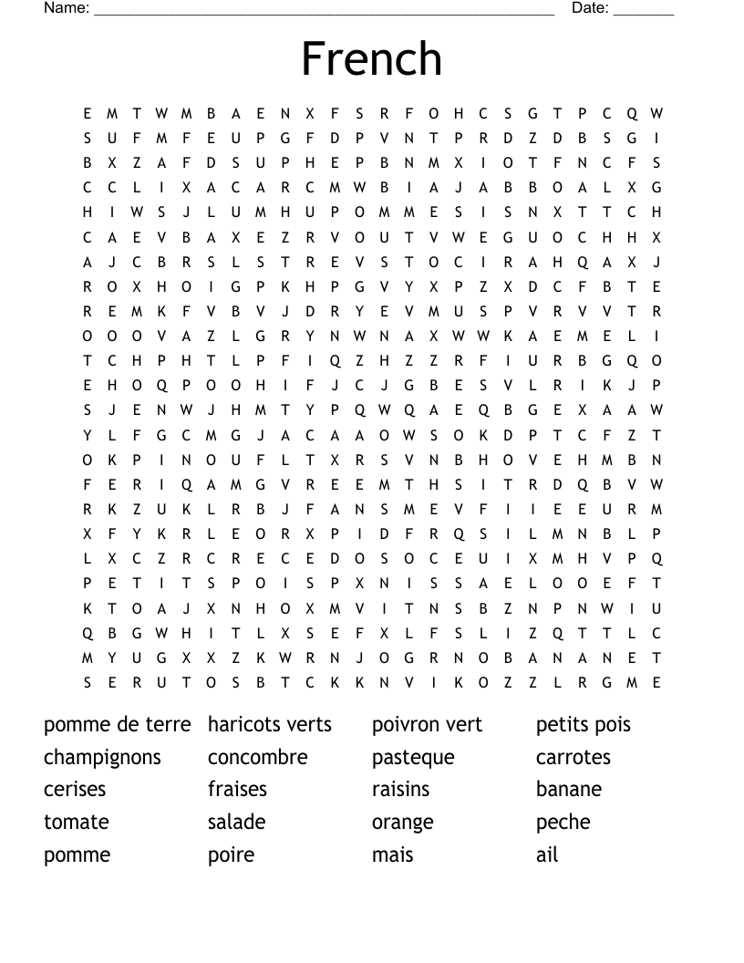 French Word Search