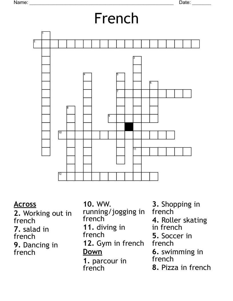 French Crossword