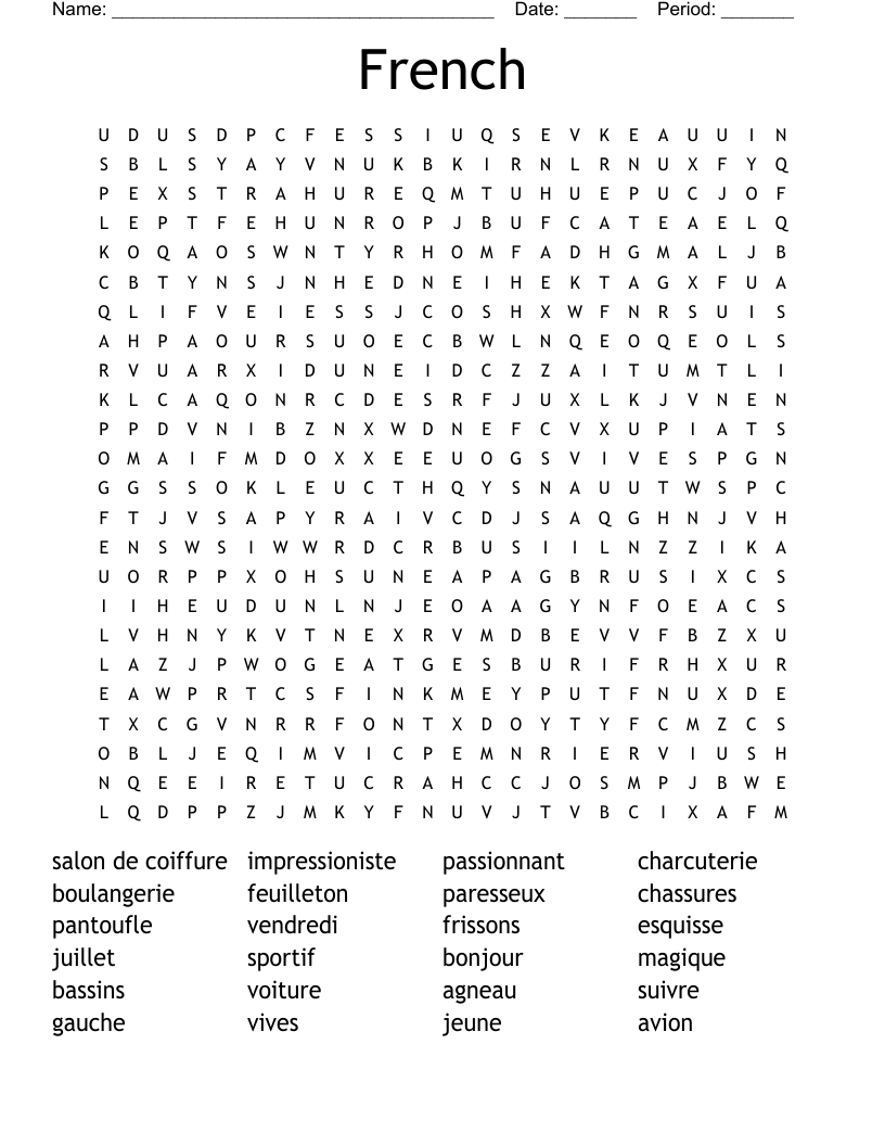 French Word Search