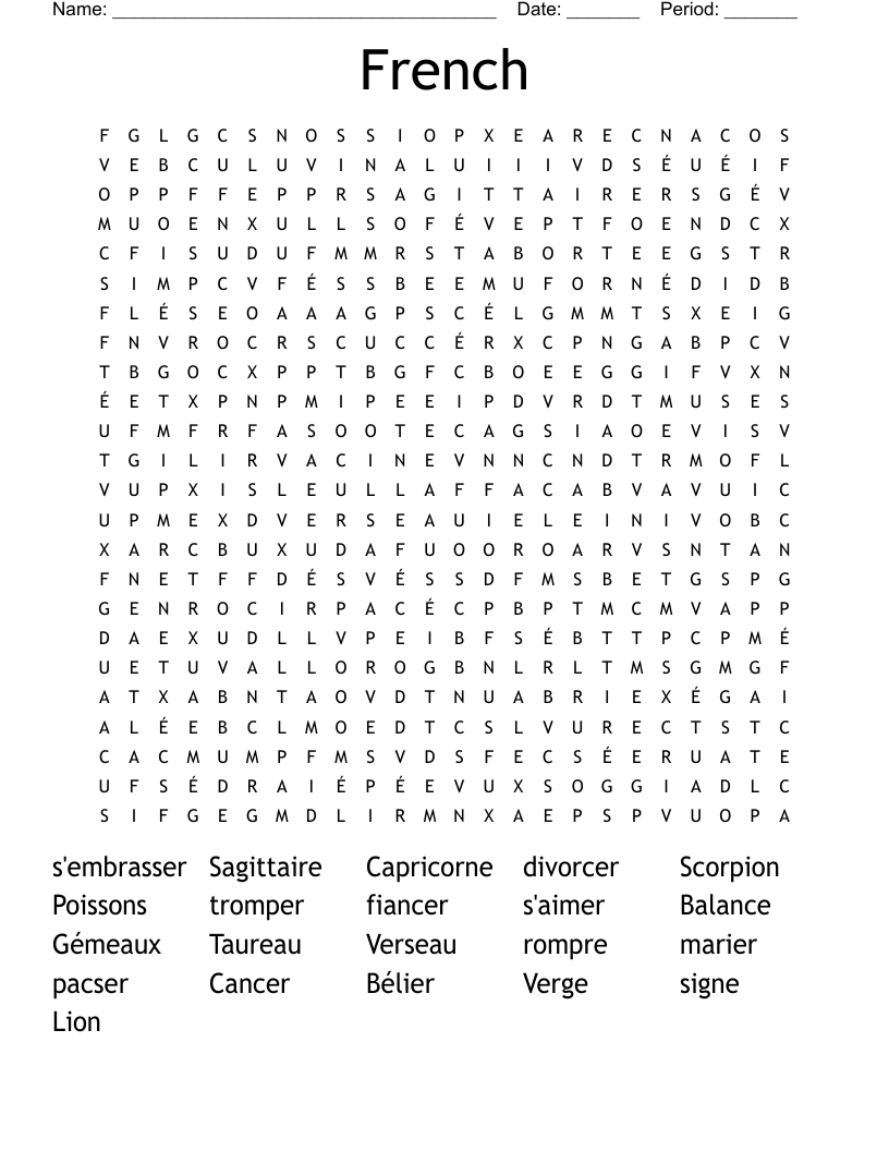 French Word Search