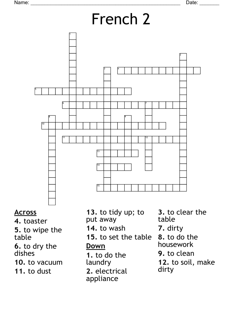 French 2 Crossword