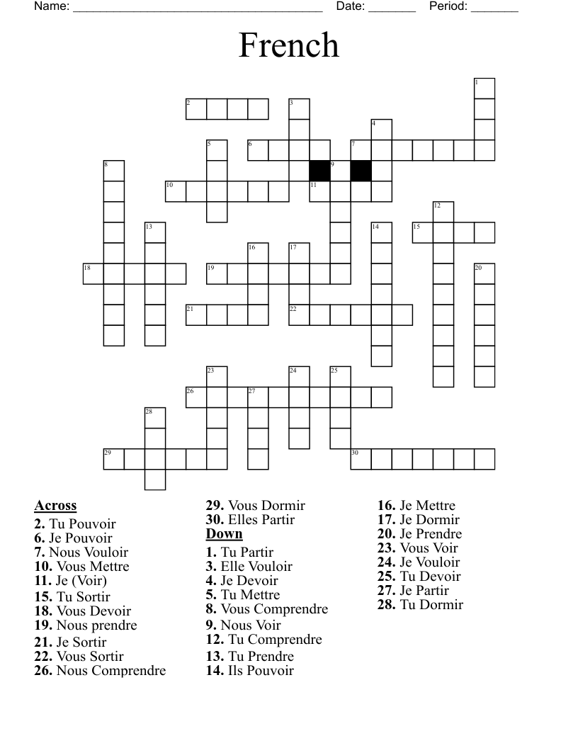 French Crossword
