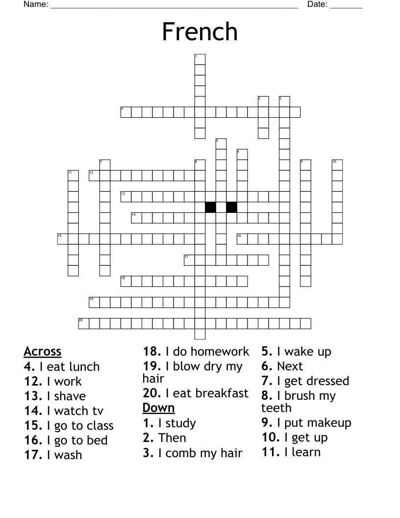 French Crossword