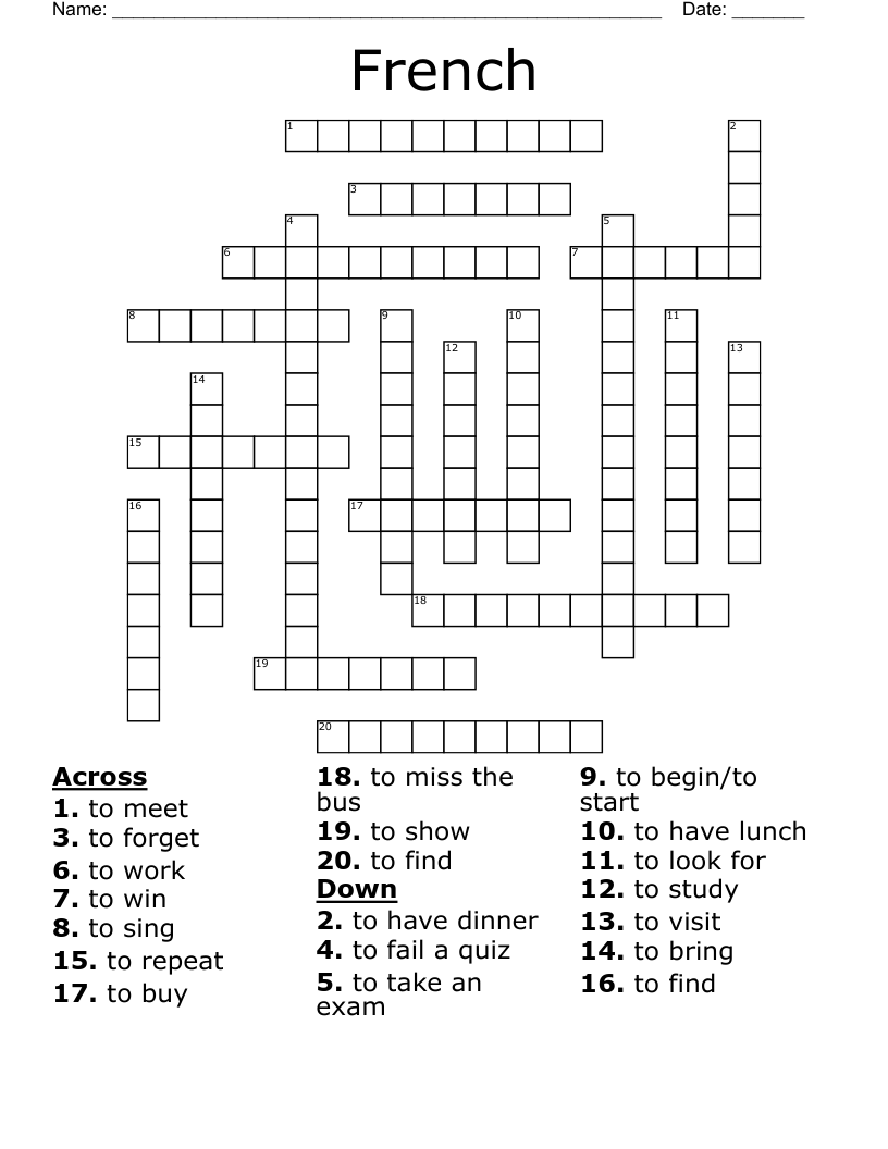 French Crossword