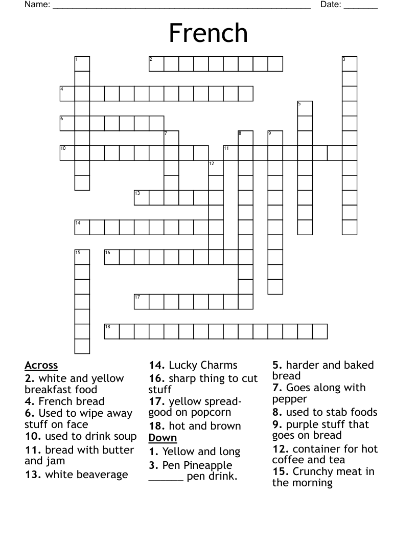 French Crossword