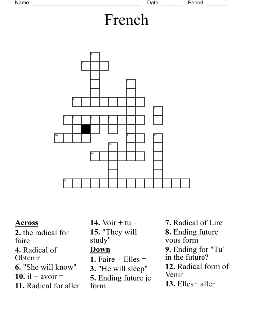 French Crossword