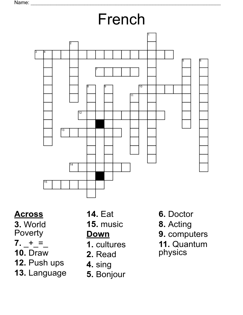 French Crossword