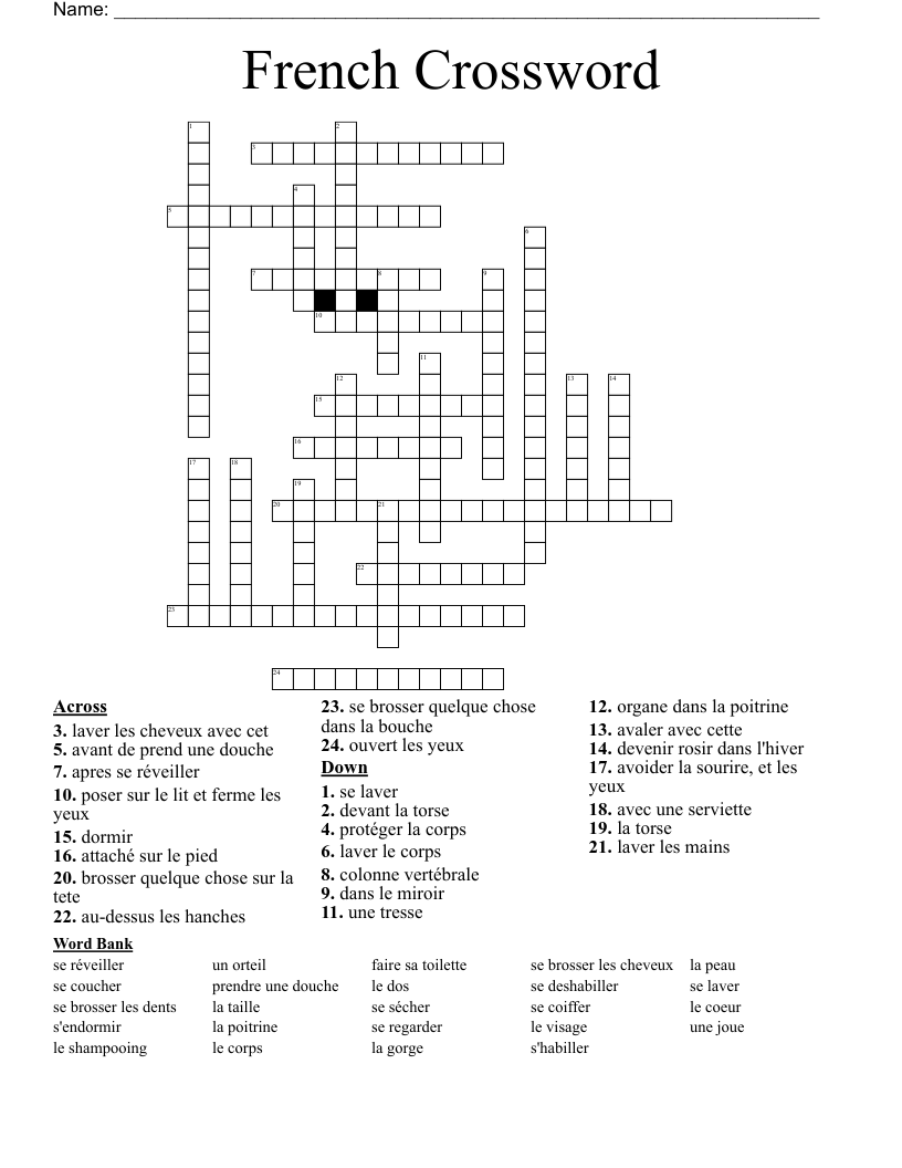 French Crossword