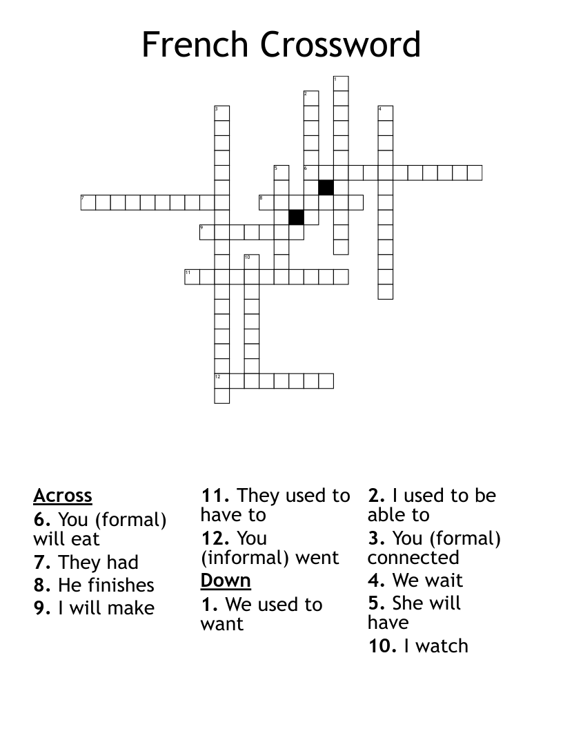 French Crossword