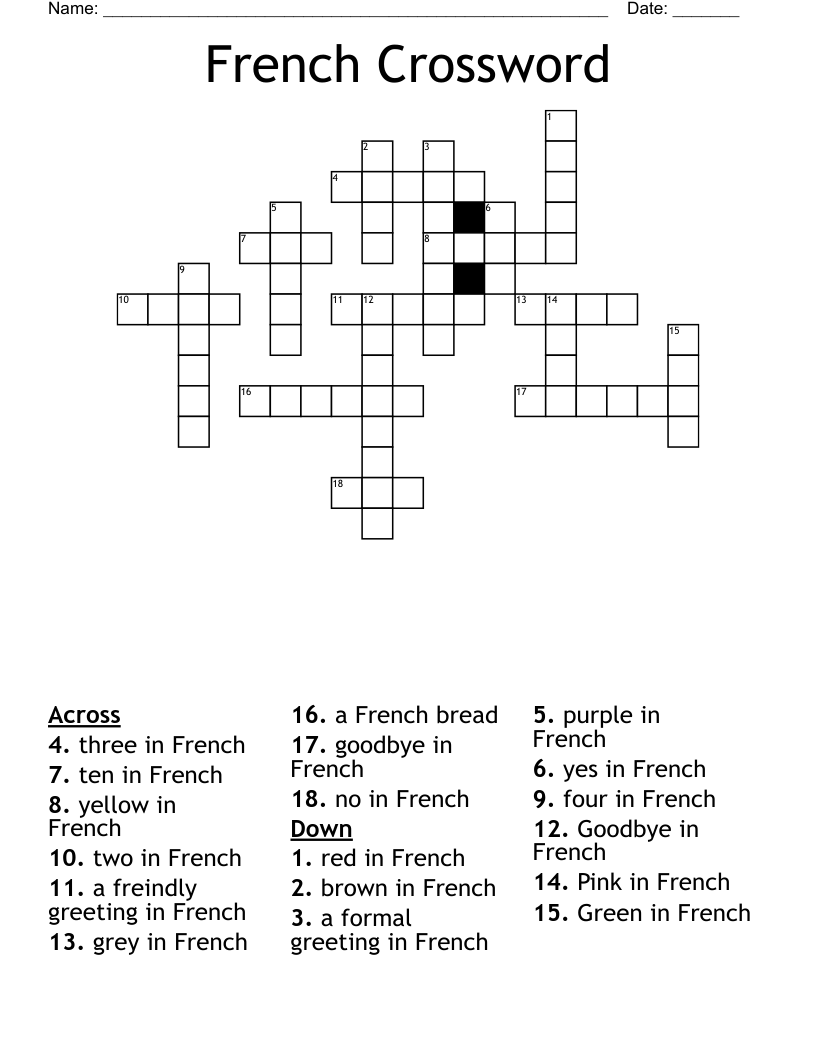 French Crossword