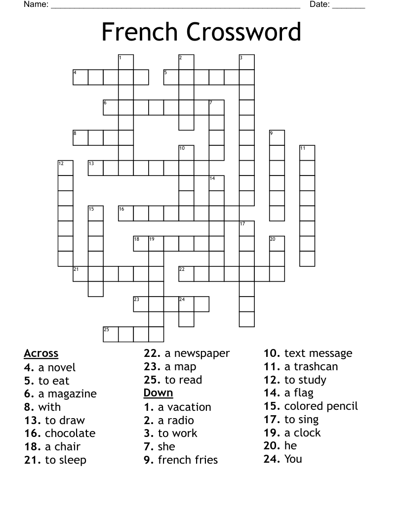 French Crossword