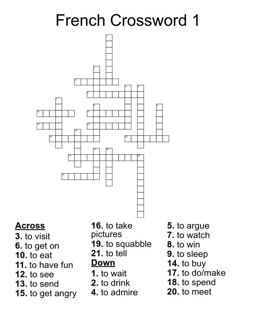 French Crossword 1
