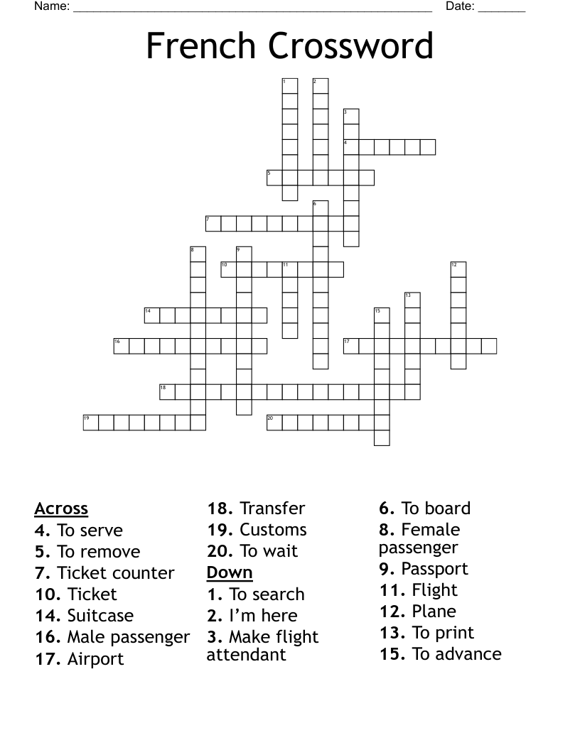 French Crossword