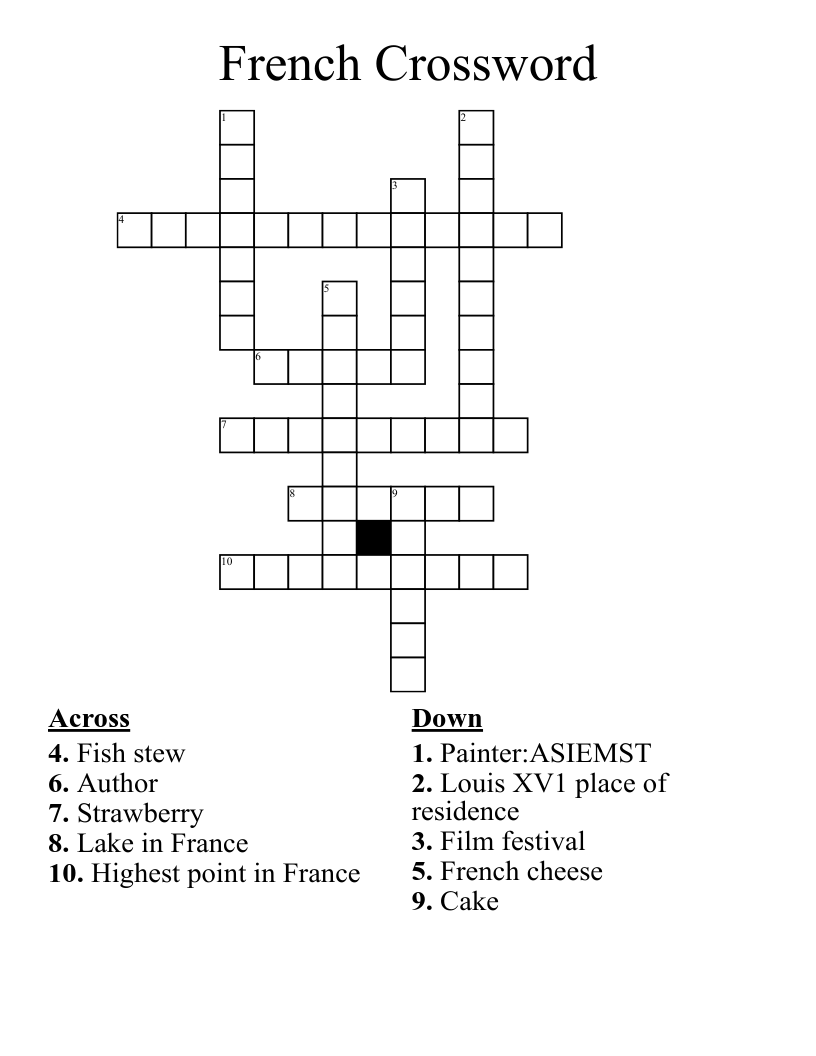 French Crossword