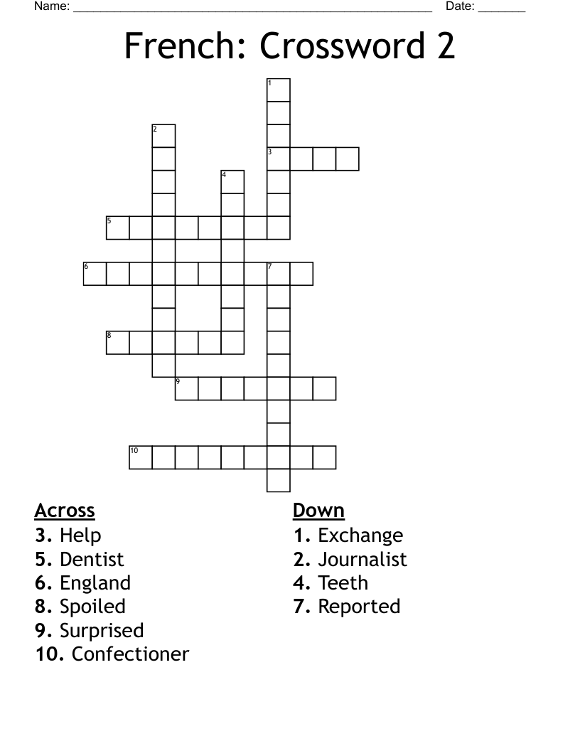 French: Crossword 2
