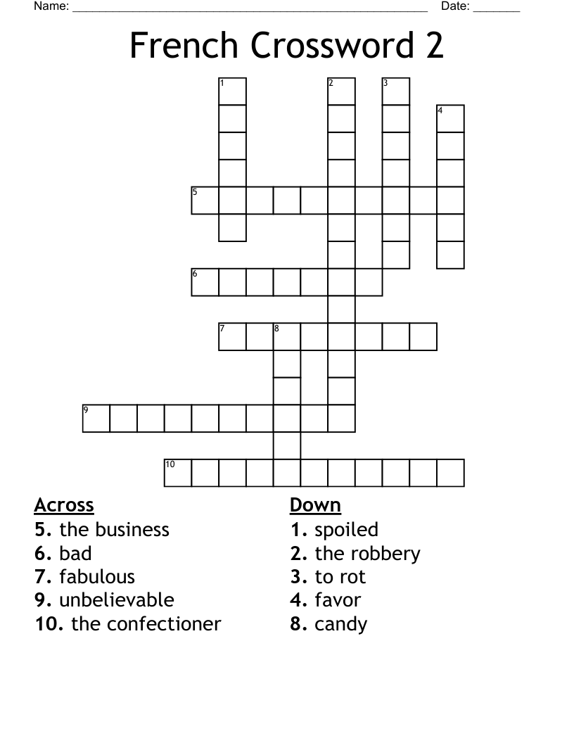 French Crossword 2