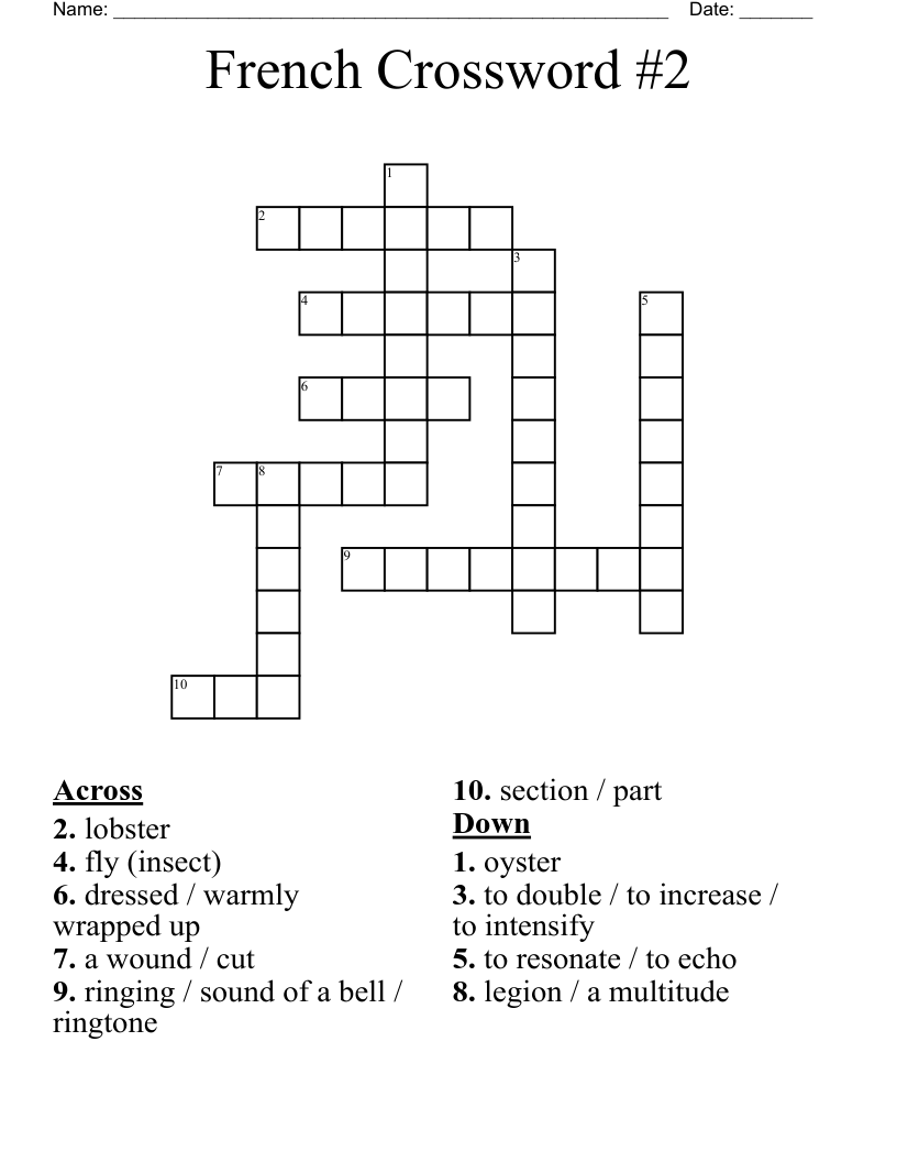 French Crossword #2