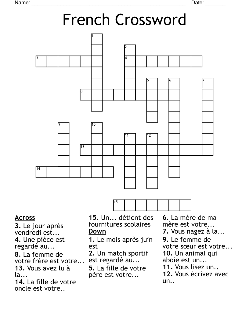 French Crossword