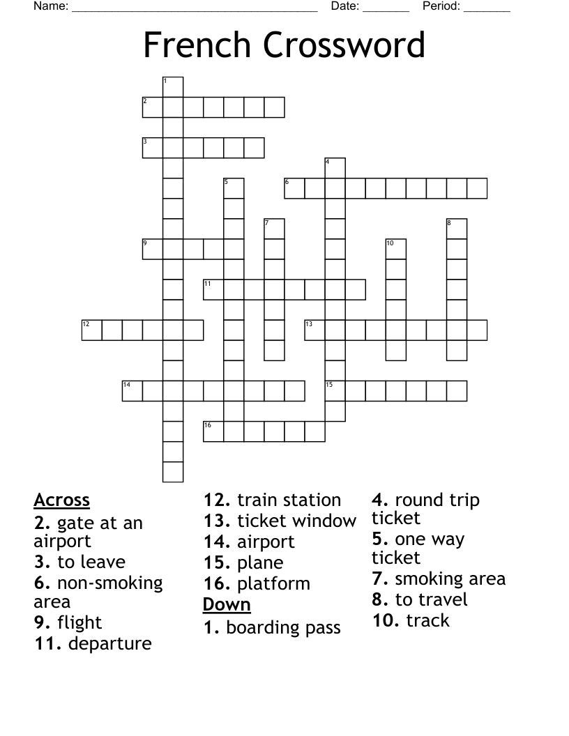 French Crossword